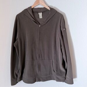 L.L.Bean Taupe Full Zip Fleece Hoodie 2X | Gorpcore Granola Girl Cozy Minimalist